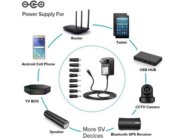 POWSEED 15W 5V 3A 2A 1A Power Supply Adapter USB C Wall Charger Cord for Android Tablets Phone Webcam Digital Cameras Routers Toys Recorder...