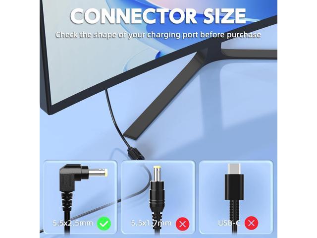 90W 19V Power Cord Compatible with Westinghouse TV 24 32 40 42 46 inch UW40TA2W UW40T8LW LED TV UW32SC1W UW32S3PW UW40TC1W LD-4680 LD-4695...