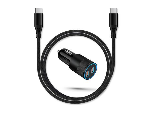 60w Super Fast USB C Car Charger for iPhone 16e 16 15 Pro Max, 2 Car Lighter Adapter Pd C to C Cable Quick Charging Type C Cords Dual Port Usbc...