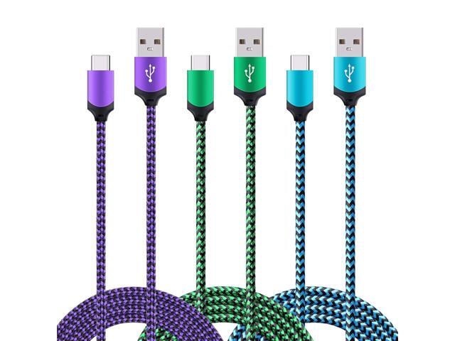 USB Type C Charger Cable Fast Charging Cord for Google Pixel 9a, 9, 9 Pro XL Fold, 8, 7, 6, 5, 4, 3a, 3 2 XL, Pixel C, (Blue/Green/Purple, 6 feet,...