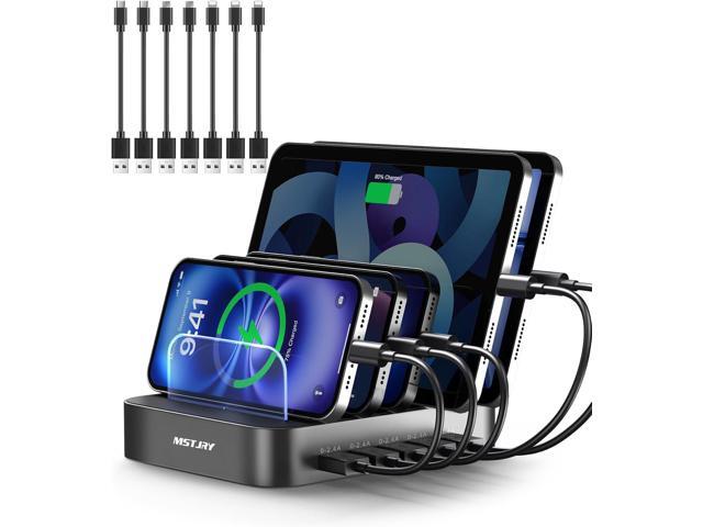 MSTJRY Charging Station for Multiple Devices: 5 Port Multi USB-A Charger Stations Multi-Device Organizer Charging Dock Designed for iPhone iPad...