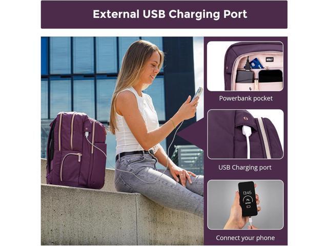 Swissdigital Design Business Laptop Backpack For Women, College Computer Backpack with USB Charging Port, Fits 15.6 Inch Laptop Travel Work...