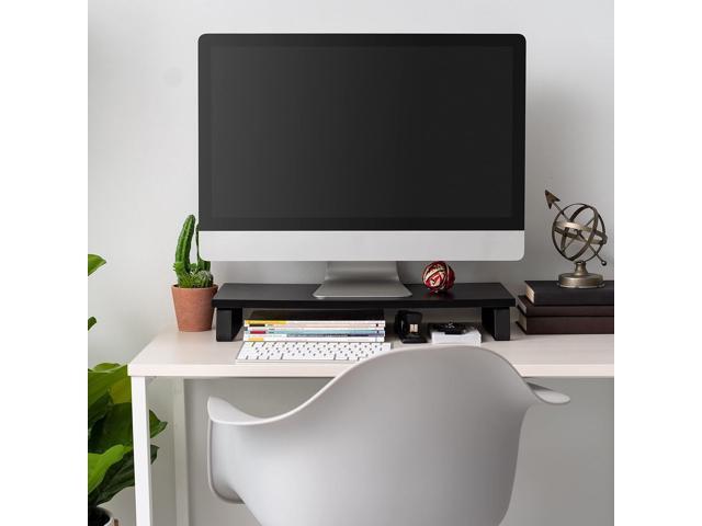 IRIS USA 1-Tier Multi-Purpose Modern PC Monitor Organizer Stand with Metal Legs, Ergonomic Desktop and Countertop Riser for Computer Laptop TV...