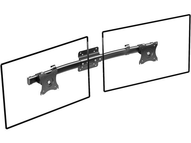 WALI Dual Monitor Wall Mount, Single to Double Bracket Adapter, Horizontal Assembly Arm for 2 Screen up to 27 inch (012ARM), Black