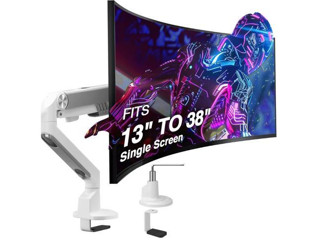 AVLT Single 13'-38' Monitor Arm Desk Mount fits One Flat/Curved/Ultrawide Screen Full Motion Height Swivel Tilt Rotation Adjustable Arm -...