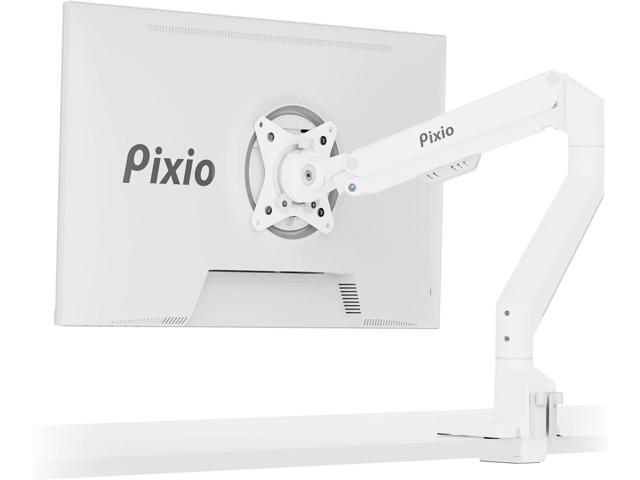 Pixio PS1S Wave White Single Monitor Arm Stand Desk Mount - Fits up to 32 inches Monitors and up to 19.8lbs. VESA Compatibility and Integrated...