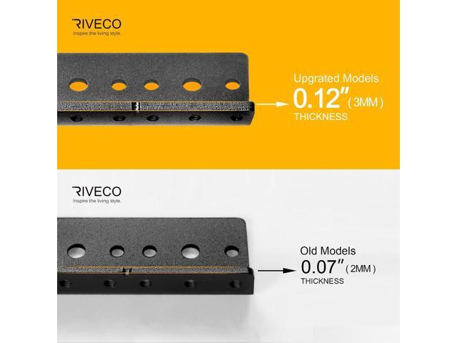RIVECO 2 PCS 6U Rack Rails, Tapered Holes Rack Mount Rails for Recording & Network Wooden Cabinet Mounting, 3.0 mm Thickness Steel Heavy Duty,...