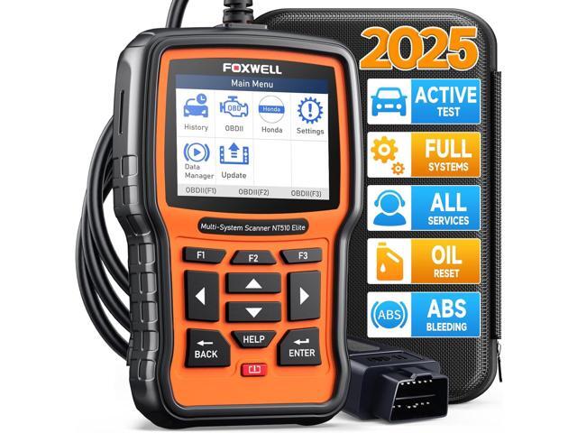 FOXWELL NT510 Elite fit for Honda Acura OBD2 Scanner, Bidirectional Full System Engine ABS TCM SRS Diagnostic Scan Tool, All Reset Crankshaft...