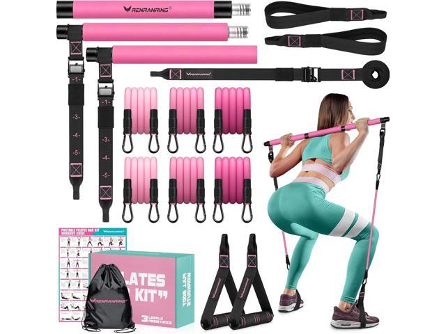 Pilates Bar Kit with Resistance Bands, Multifunctional Pilates Bar for Women & Men with Heavy-Duty Metal Adjustment Buckle, Pilates Home Equipment...