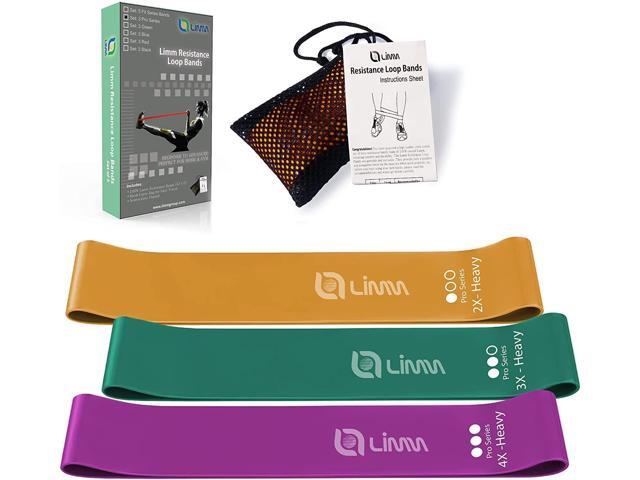 Fittest Pro by Limm Resistance Bands for Legs and Butt, Fabric Exercise Loop Bands Yoga, Pilates, Rehab, Fitness and Home Workout, Strength Bands.