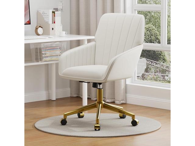 YISHENG Velvet Home Office Chair with Gold Base Upholstered Tufted Modern Height Adjustable 360 Degree Swivel Desk Chair with Wheels, Vanity Chairs...