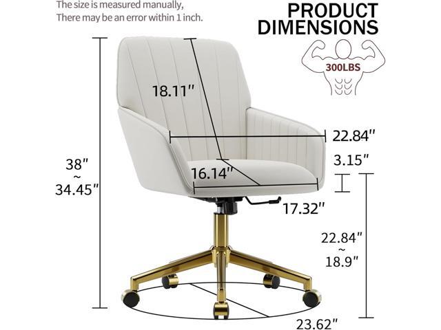 YISHENG Velvet Home Office Chair with Gold Base Upholstered Tufted Modern Height Adjustable 360 Degree Swivel Desk Chair with Wheels, Vanity Chairs...