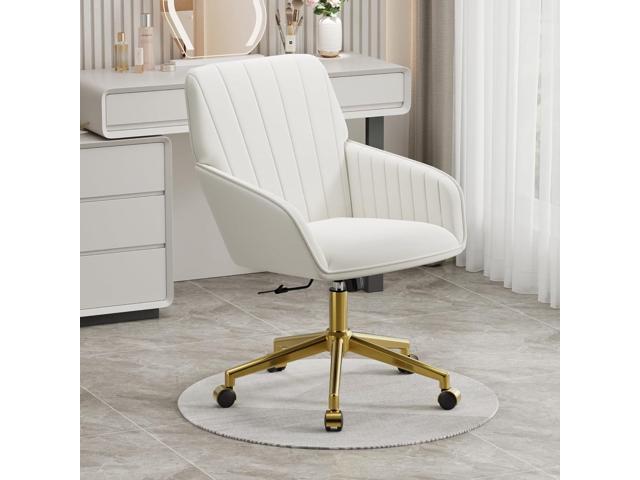 YISHENG Velvet Home Office Chair with Gold Base Upholstered Tufted Modern Height Adjustable 360 Degree Swivel Desk Chair with Wheels, Vanity Chairs...