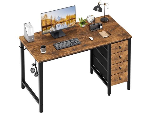 Lufeiya 40 inch Computer Desk with 4 Fabric Drawers, Kids Student Reversible Small Desks for Home Office Small Space, Work PC Desk Table for.