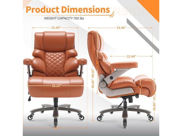 VUZI 700lbs Big and Tall Office Chair-Large Computer Chair with Adjustable Lumbar Support 3D Flip Arms Plus Size Wheels, High Back Executive Desk...