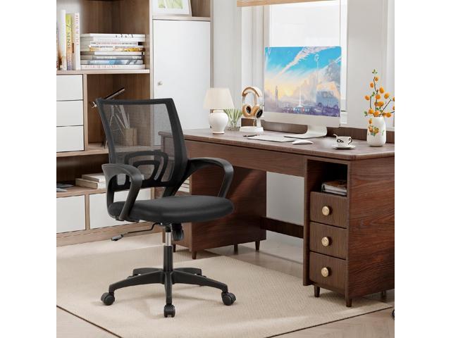 Home Office Chair Ergonomic Desk Chair Mid-Back Mesh Computer Chair Lumbar Support Comfortable Executive Adjustable Rolling Swivel Task Chair with...