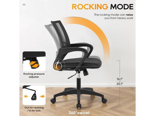 Home Office Chair Ergonomic Desk Chair Mid-Back Mesh Computer Chair Lumbar Support Comfortable Executive Adjustable Rolling Swivel Task Chair with...