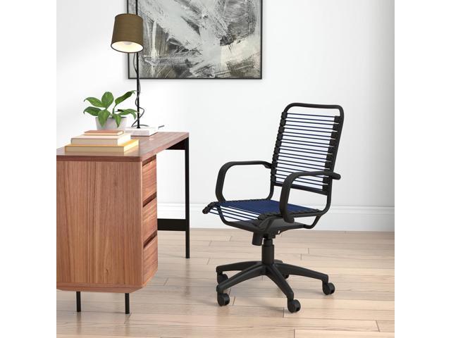 EURO STYLE Bradley Round Bungie Office Chair in Blue with Graphite Frame and Black Base, Two-Lock Tilt,360° Swivel, Adjustable Height, Blends...