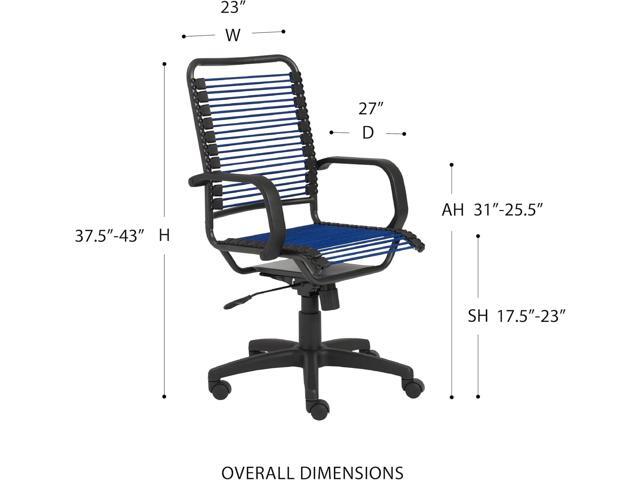 EURO STYLE Bradley Round Bungie Office Chair in Blue with Graphite Frame and Black Base, Two-Lock Tilt,360° Swivel, Adjustable Height, Blends...