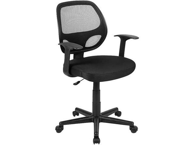 Flash Furniture Flash Fundamentals Mid-Back Black Mesh Swivel Ergonomic Task Office Chair with Arms