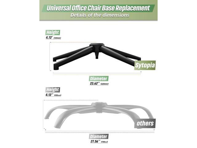 Sytopia 24''(60cm) Criss Cross Home Office Swivel Chair Base Replacement with Rubber Casters, Heavy Duty Desk Chair Reinforced Metal Leg, Universal...