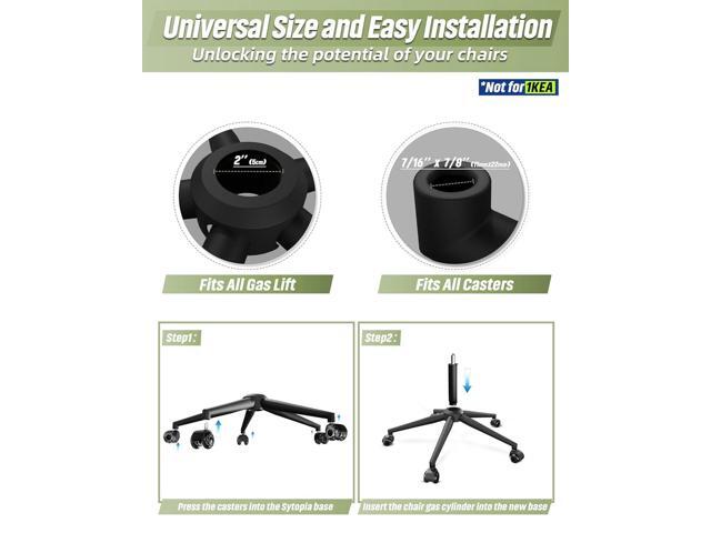 Sytopia 24''(60cm) Criss Cross Home Office Swivel Chair Base Replacement with Rubber Casters, Heavy Duty Desk Chair Reinforced Metal Leg, Universal...