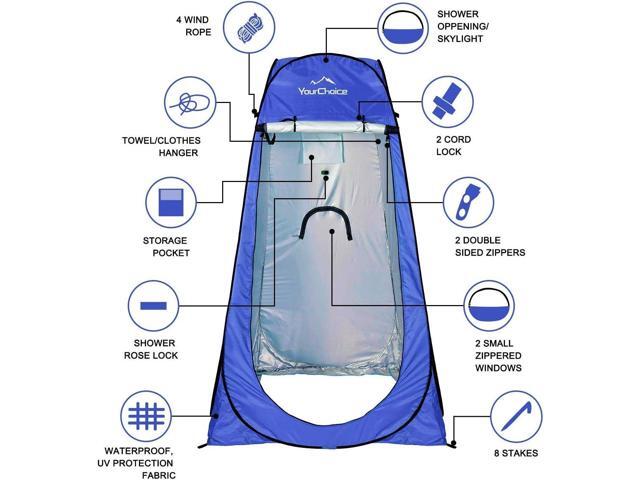 Your Choice Pop Up Privacy Shower Tent - Portable Changing Tent for Camping, Beach & Hiking - 6.2FT Lightweight with Carry Bag, Quick Setup & Full...