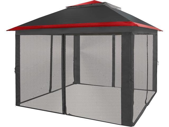 CROWN SHADES 11x11 Pop Up Gazebo, Patented One Push Outoor Canopy Tent with Wheeled STO-N-Go Cover Bag, Pop Up Canopy with Netting for Patio,...