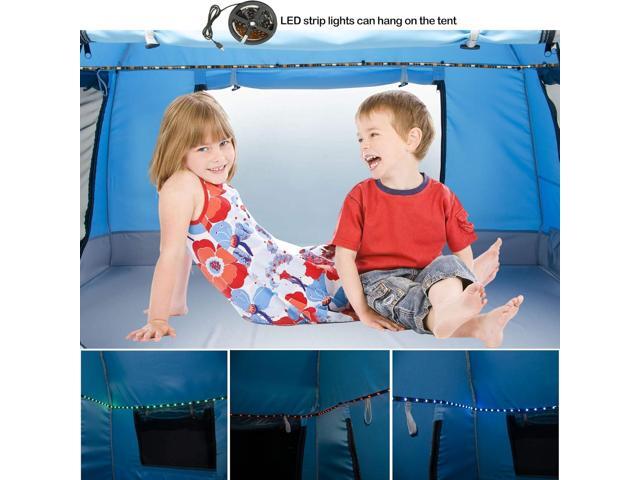 Easy Set Up Kids Playhouse with Nice LED Light Strip and 3 Large Opens,Portable Children Play Tent & Privacy Room for Indoor & Outdoor Games with...
