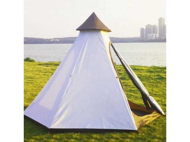 Latourreg Outdoor 4 Season Double Layers 12FTx10FTx8FT Yurt Tent Camping Teepee Tent Waterproof Adult Tipi Tents for Family Camping with 3-4 Person.
