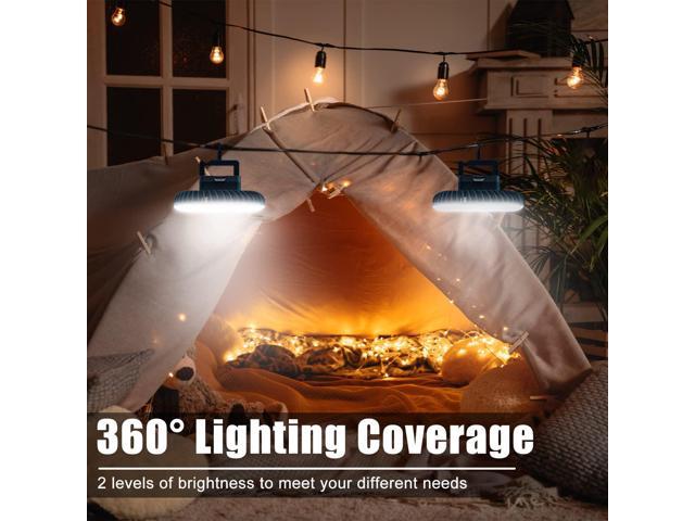Portable Camping Fan with LED Lantern XTAUTO USB Rechargeable Waterproof Tent Fan with Hanging Hook Magnet Survival Kits for Indoor Outdoor Hiking...