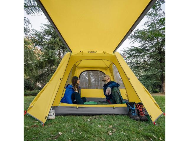 KAZOO Camping Tents 3 Person Waterproof Instant Tents 3 People Cabin Tent Easy Setup with Sun Shade Automatic Aluminum Pole
