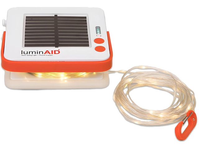 LuminAID Solar String Light with Phone Charger - Rechargeable Tent Lights for Camping - 32 ft String Lights Perfect for Camping, Backyard, Patio,...