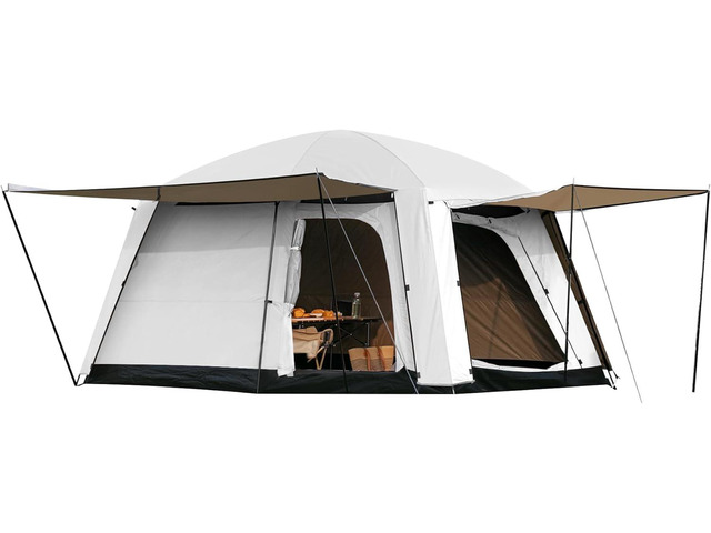 4-6 Person Camping Tent, Large Family Cabin Tents with Porch & Rainfly, Double Layer Waterproof Glamping Tent with 2 Rooms 2 Doors, Portable Big...