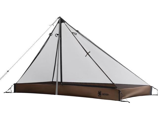 OneTigris Mesh Teepee Tent, Ultralight 1 Person Screen Room with Waterproof Bathtub Floor for Outdoor Camping Hiking Backpacking Bushcraft Tarp Hot.