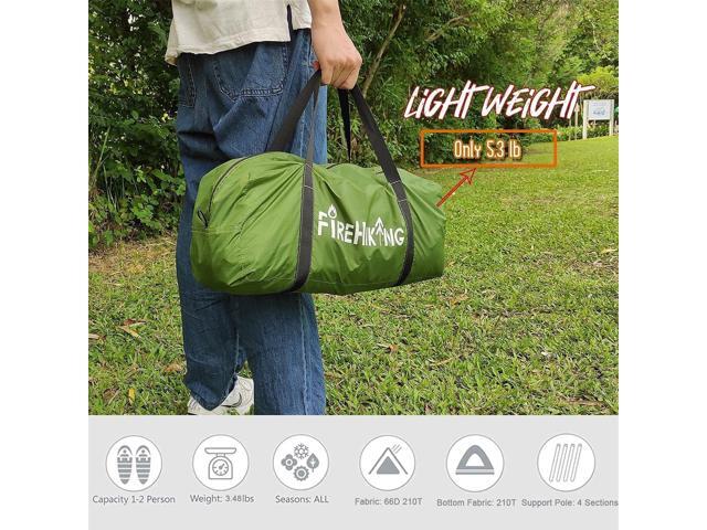 FIREHIKING Hot Camping Tent - Ultralight Tepee With Stove Jack for 1-2 Adults