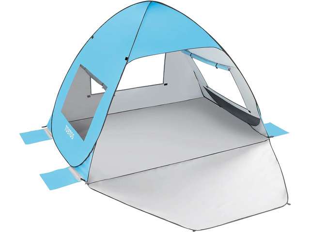 TOBTOS UPF 50+ Pop Up Beach Tent, Easy Set Up Beach Umbrella, Sun Shelter for 2-3 People UV Protection Portable Sunshade, Baby Canopy Cabana,...