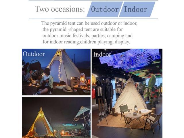 Latourreg 2 Person Outdoor Camping of 2M Canvas Camping Pyramid Tent Large Adult Teepee Pagoda Tent