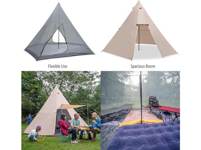 KAZOO Family Camping Tent Large Waterproof Tipi Tents 8 Person Room Teepee Tent Instant Setup Double Layer