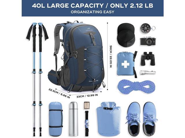 Maelstrom Hiking Backpack,Camping Backpack,40L Waterproof Hiking Daypack with Rain Cover,Lightweight Travel Backpack,Blue