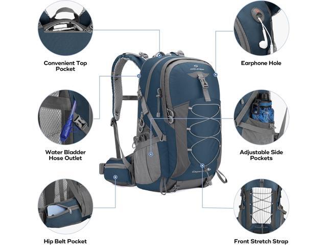Maelstrom Hiking Backpack,Camping Backpack,40L Waterproof Hiking Daypack with Rain Cover,Lightweight Travel Backpack,Blue