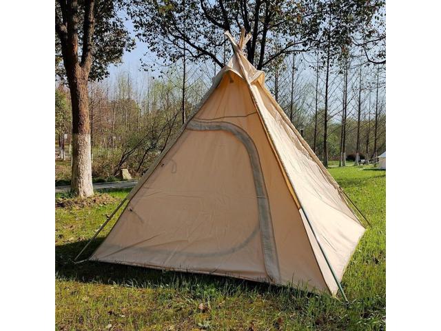 Dream House Three-Season Cotton Canvas Camping Pyramid Tent for 2~3 Person