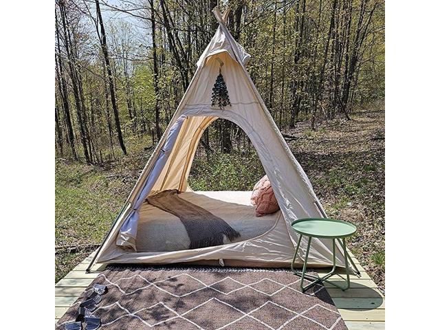 Dream House Three-Season Cotton Canvas Camping Pyramid Tent for 2~3 Person