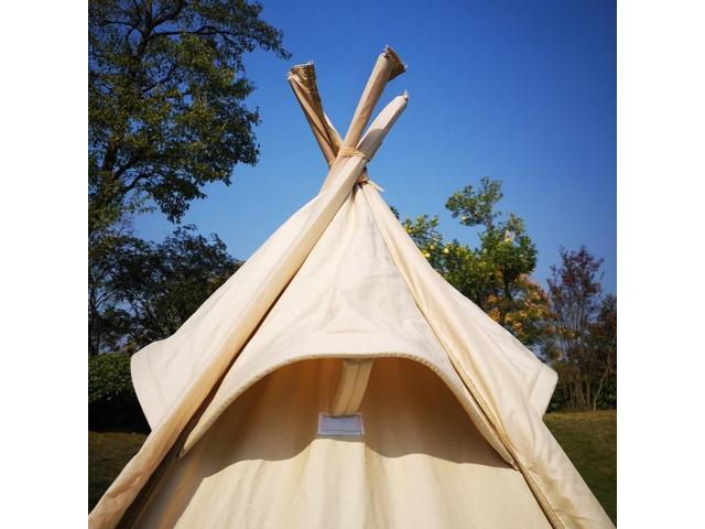 Dream House Three-Season Cotton Canvas Camping Pyramid Tent for 2~3 Person