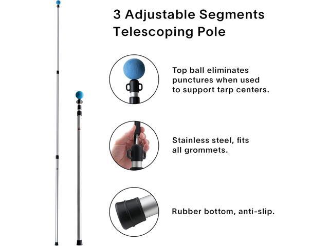 Alvantor Aluminum Telescoping Tarp Poles Adjustable Rods and Round Pad for Alvantor Screen House & Bubble Tent & Vendor Booth