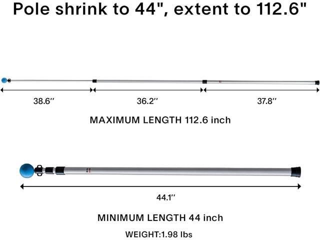 Alvantor Aluminum Telescoping Tarp Poles Adjustable Rods and Round Pad for Alvantor Screen House & Bubble Tent & Vendor Booth