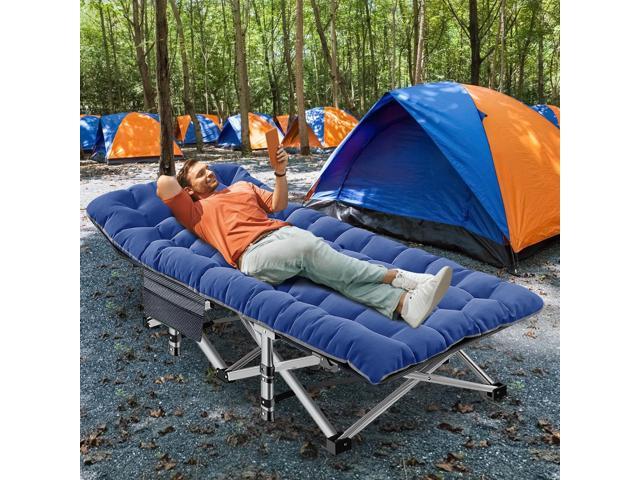 ABORON Oversized XXL Folding Camping Cot W/Mat for Adults, 78' L x 32' W x 18' H, Heavy Duty Outdoor Bed with Carry Bag,1200 D Layer Oxford Travel...
