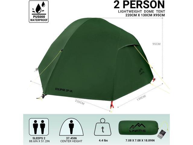 2 Person Lightweight Backpacking Tent,Ultralight Portable 20D Waterproof Nylon Tent for Camping4.4LB 3 Season Backhiking with 7001 Aluminum Poles...