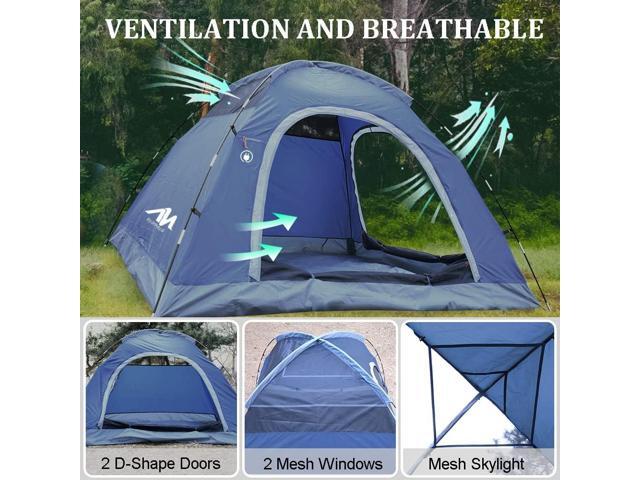 2-3 Person Tents for Camping - AYAMAYA Outdoor Waterproof Dome Family Tents with Removable Rainfly, Breathable with 2 Doors & 2 Large Mesh Windows...