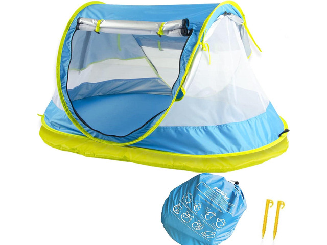 Poray Portable Baby Beach Tent with UPF 50+ Sun Shelter,Mosquito Net and Sunshade, Ideal Pop Up Kids Travel Tent with Carry Bag & 2 Stakes,Outdoor...